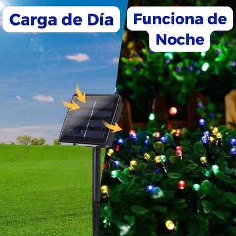 Luces Navideñas con Panel solar