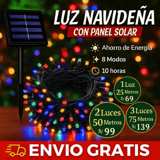 Luces Navideñas con Panel solar